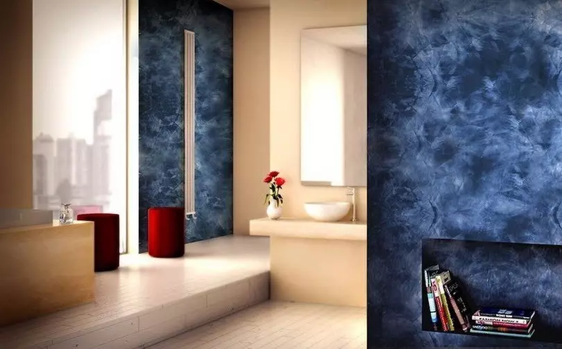 Plester Venetian: 100 foto ing interior apartemen lan pilihan desain kanggo ruangan sing beda 10238_199