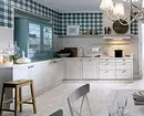 How to Combine Wallpaper In The Kitchen: Vebijarkên Design û 50 Mînakî Bi Wêneyan 10276_84