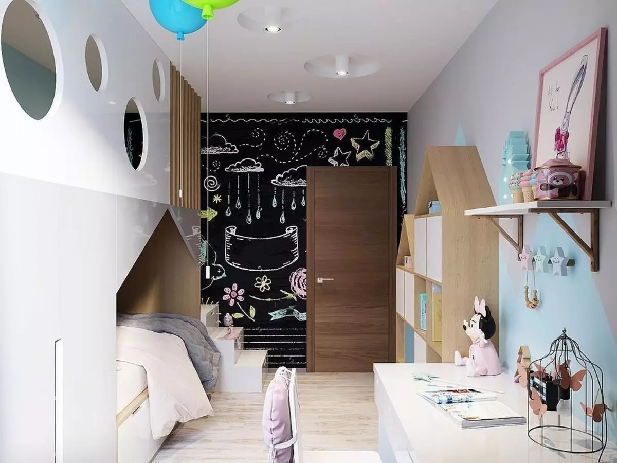 Акцентната стена в детската стая: 12 дизайнерски идеи, които оценявате вас и вашето дете 10330_13