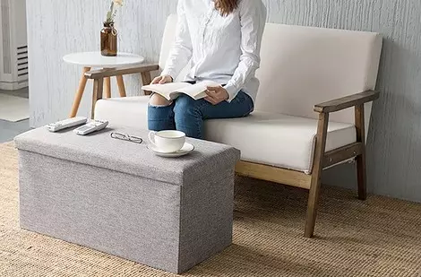 Pouf nla pẹlu iyẹwu ipamọ