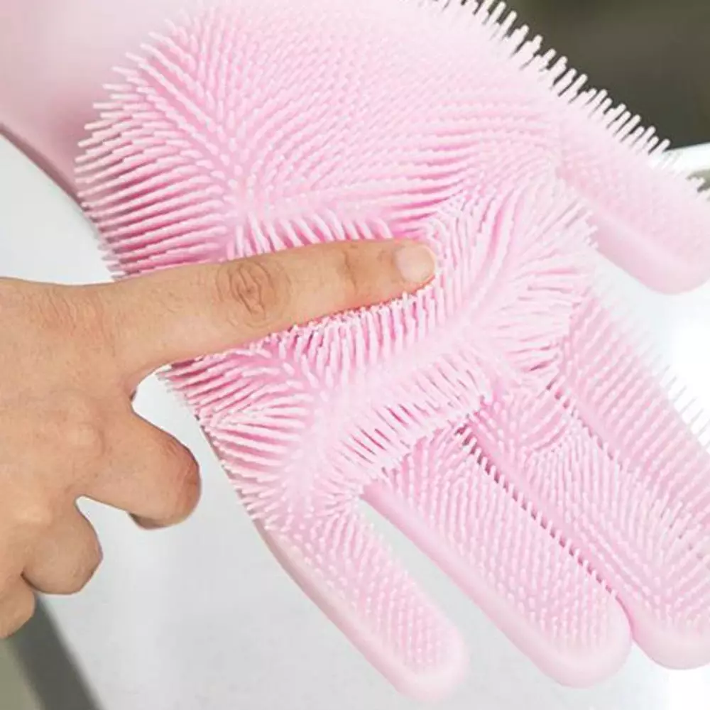 Silicone dishwashing gloves.