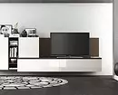 Seinät TV: n alla modernissa tyylillä: Valitse paras malli sisätiloihin 10461_100