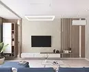 Paredes sob uma TV em um estilo moderno: Escolha o melhor modelo para o interior 10461_105