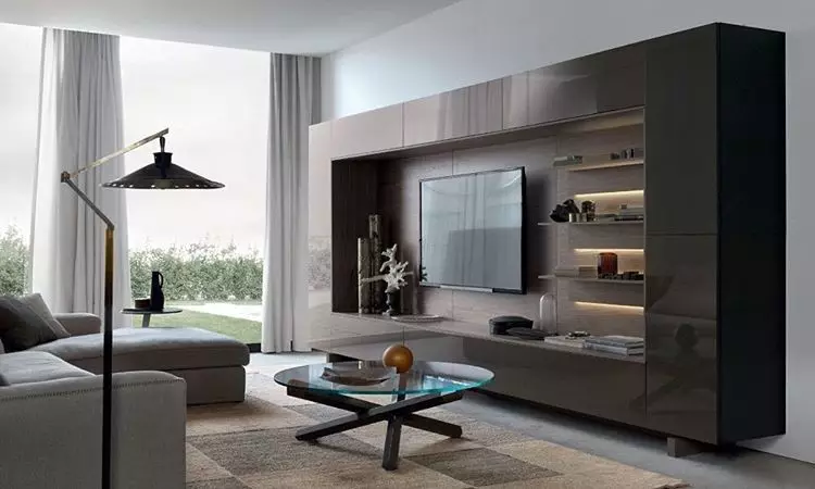 Stěny pod televize v moderním stylu: Vyberte si nejlepší model pro interiér 10461_112
