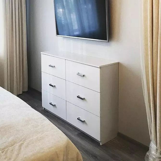 Mga pader sa ilalim ng TV sa isang modernong estilo: Piliin ang pinakamahusay na modelo para sa loob 10461_37