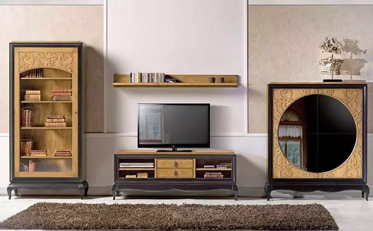 Stene pod TV v sodobnem slogu: izberite najboljši model za notranjost 10461_57