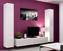 Zidovi ispod televizora u modernom stilu: Odaberite najbolji model za unutrašnjost 10461_64