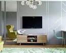 Zidovi ispod televizora u modernom stilu: Odaberite najbolji model za unutrašnjost 10461_70