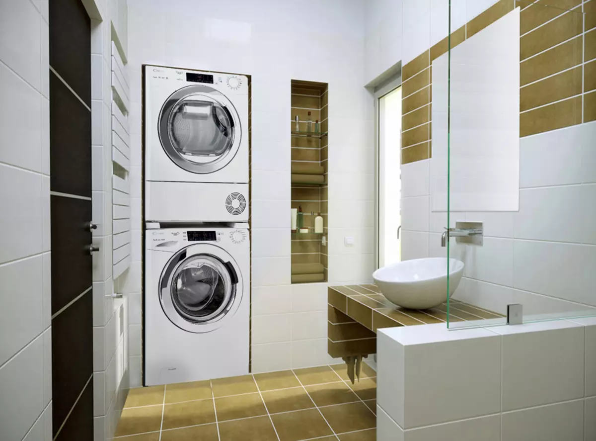Tørring i henhold til reglerne: Hvorfor har du brug for en tørre maskine og hvordan man placerer det i et lille badeværelse?