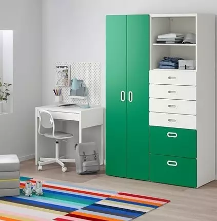 بچے کیبنٹس IKEA: کامل انتخاب کیسے کریں اور داخلہ میں داخل کریں 10474_35