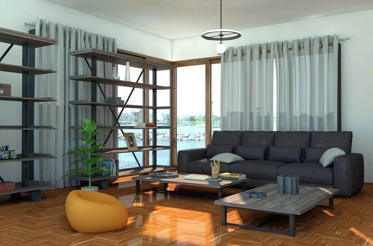 Deseño de sala de estar: consellos para o arranxo do espazo moderno e cómodo 10515_174