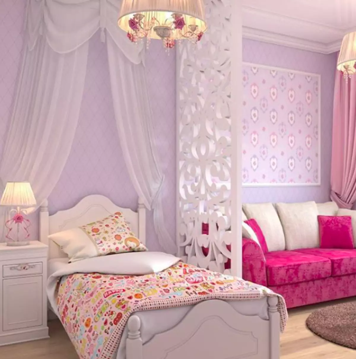 Pink color in the interior: 10 gentle and bright combinations, as well as useful tips 10542_64