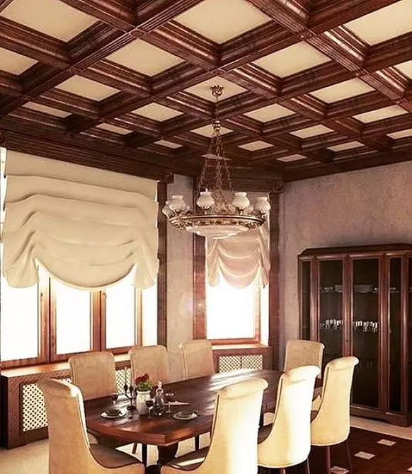 Wooden ceiling sa apartment: Ano ang dapat gawin at kung paano i-install ang iyong sarili 10566_15