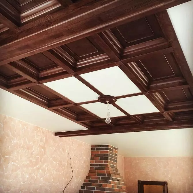 Wooden ceiling sa apartment: Ano ang dapat gawin at kung paano i-install ang iyong sarili 10566_18