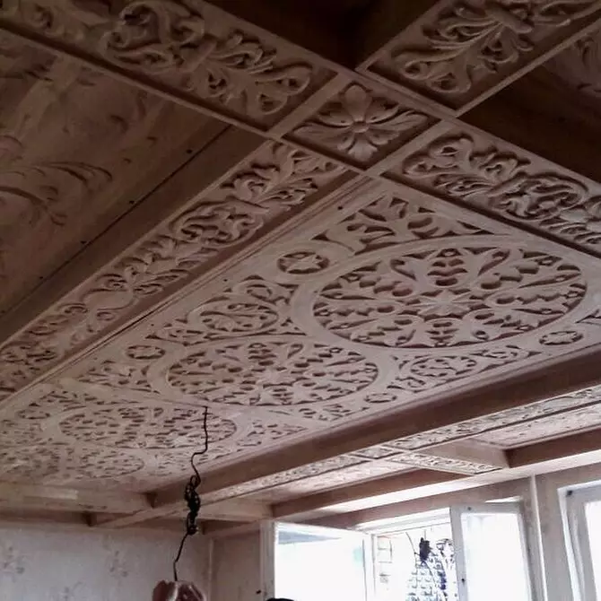 Wooden ceiling in the apartment: what to do it and how to install yourself 10566_21