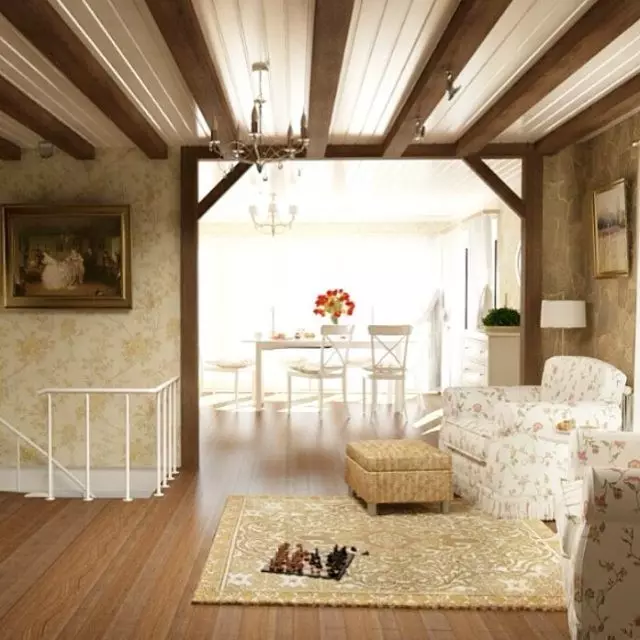 Дървен таван в апартамента: Какво да го направите и как да се инсталирате 10566_53