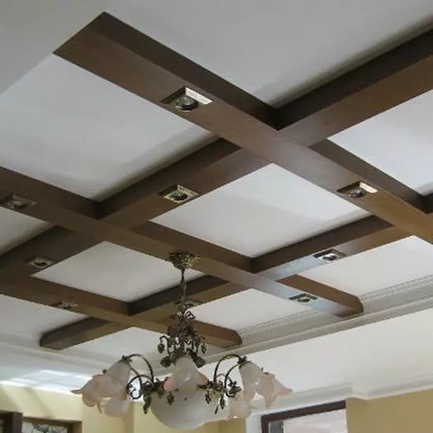 Wooden ceiling in the apartment: what to do it and how to install yourself 10566_58