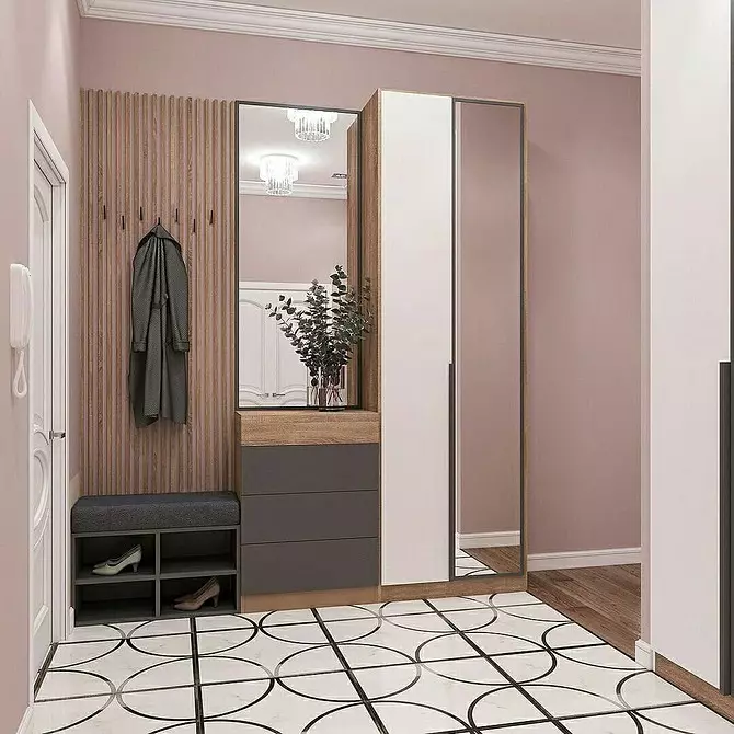 Seina kaunistamise valikud koridoris: 10 parimat materjali ja disaini omadusi 10576_148