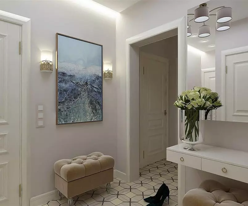 Opsionet e dekorimit të murit në korridor: 10 materialet më të mira dhe karakteristikat e dizajnit 10576_17