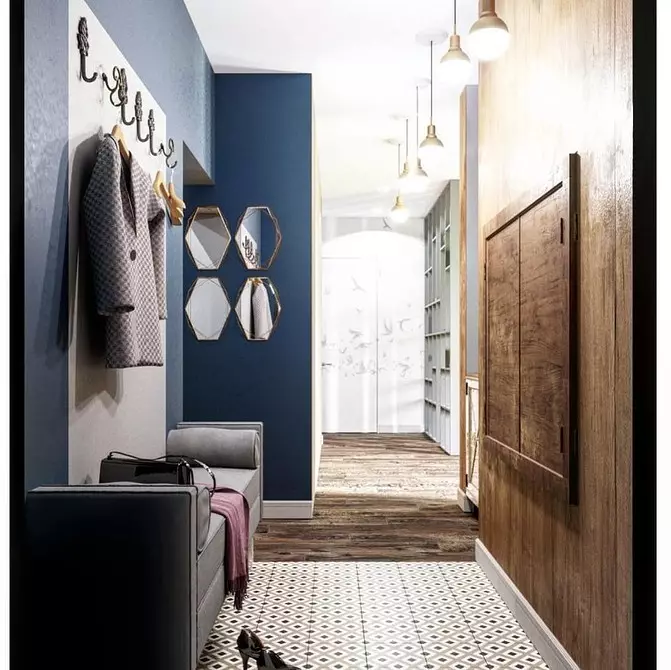 Opzioni della decorazione della parete nel corridoio: 10 migliori materiali e caratteristiche di design 10576_82