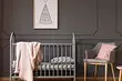 How to arrange a non-piece interior of a nursery in gray colors