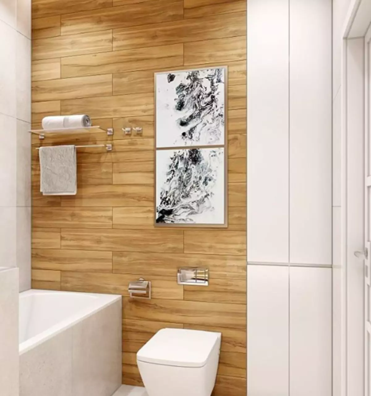 Kako Zonit kombinirana kopalnica: 6 elegantne in praktične ideje 10611_13