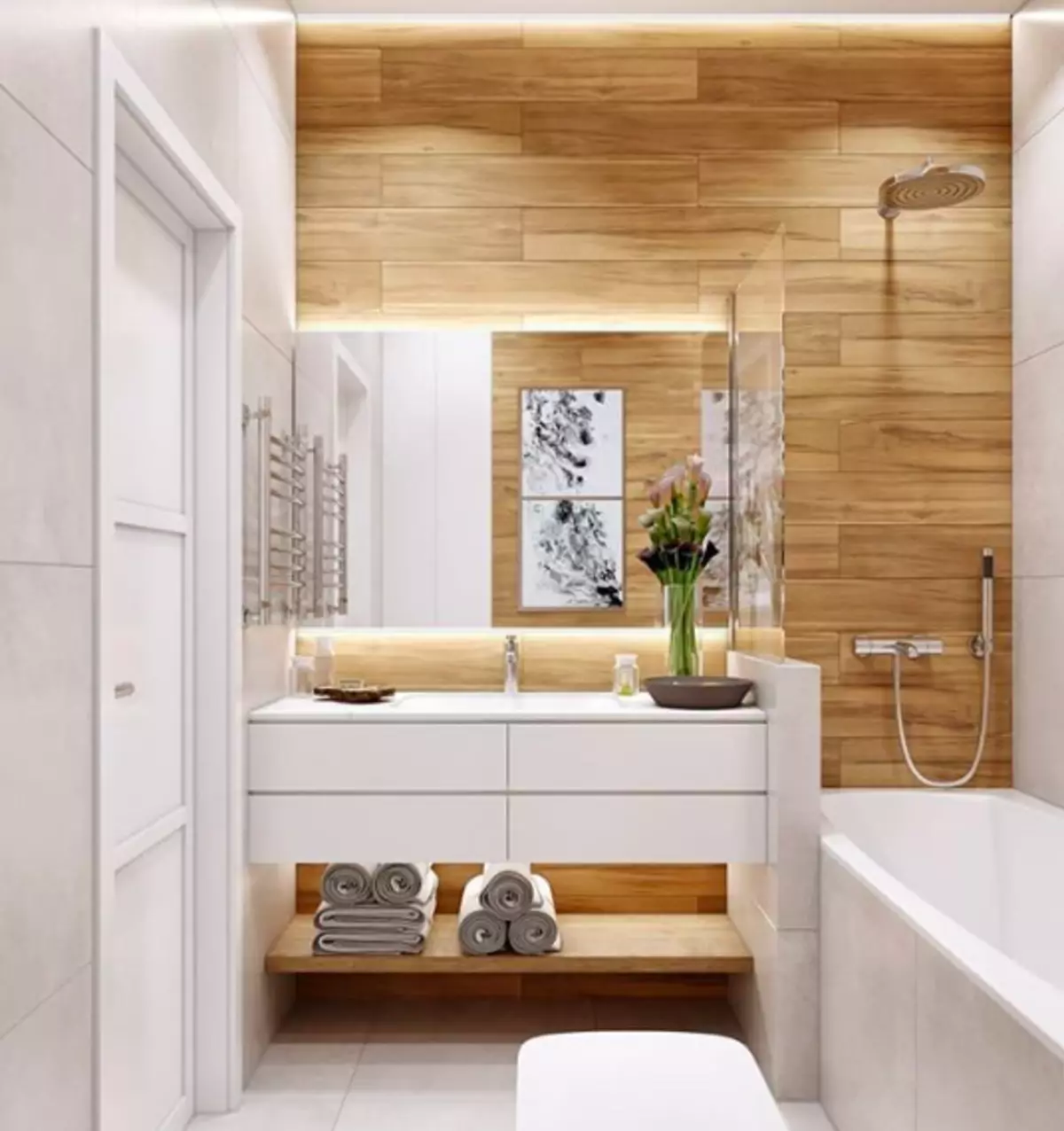 How to zonit combined bathroom: 6 stylish and practical ideas 10611_14
