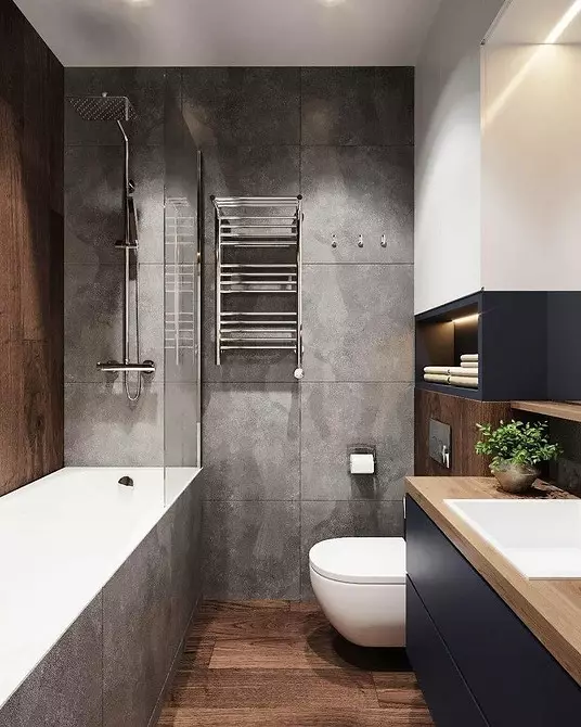 Kako Zonit kombinirana kopalnica: 6 elegantne in praktične ideje 10611_23