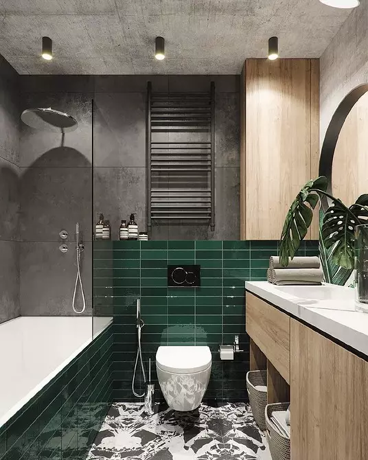 Kako Zonit kombinirana kopalnica: 6 elegantne in praktične ideje 10611_31