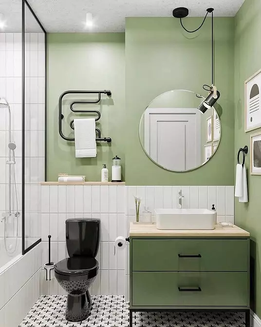 Ploščice in barve v kopalnici: vse, kar morate vedeti o kombinaciji najbolj priljubljenih materialov 1063_73