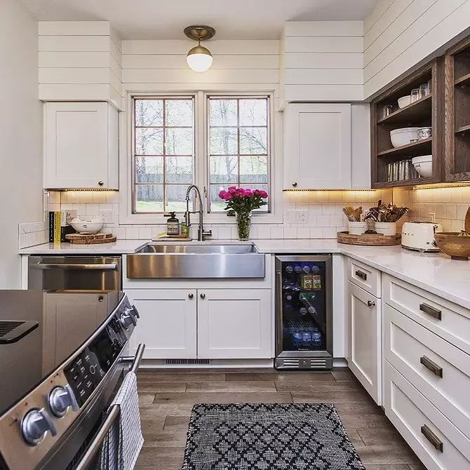Witte keuken in moderne stijl: 11 ontwerpvoorbeelden die u betovert 10649_102