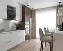 رہنے کے کمرے کے ساتھ مل کر باورچی خانے: 10 سجیلا ڈیزائن خیالات اور ان کو دوبارہ کرنے کے طریقے 10662_20