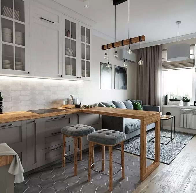 厨房结合起居室：10个时尚的设计理念和方法来重复它们 10662_7