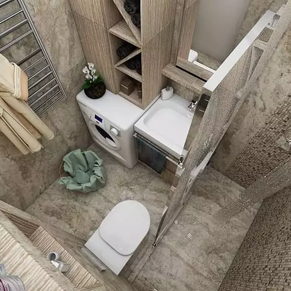 Dizajn kombinirane kupaonice s tušem: 10 ideja za male veličine 10720_14
