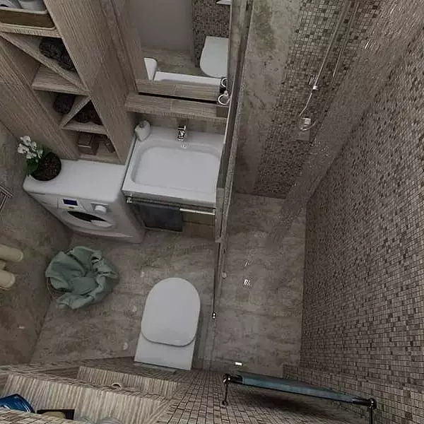 Projektowanie połączonych łazienki z prysznicem: 10 pomysłów na małą wielkość 10720_15