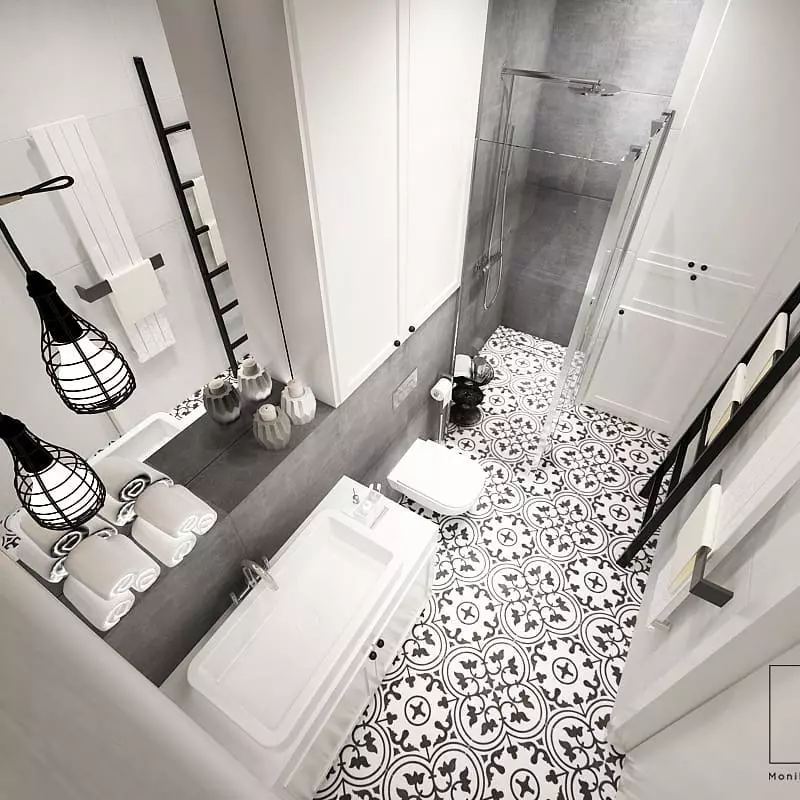 Mažos kombinuoto vonios kambario registracijos idėja bute: nuotrauka