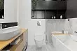 Sacamos el diseño del baño combinado con un área de 4 metros cuadrados. M: Consejos útiles y 50 ejemplos.