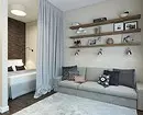 رہنے کے کمرے اور بیڈروم کو یکجا کرنے کے لئے کس طرح: 11 مفید خیالات اور 50 ڈیزائن کی مثالیں 10727_56