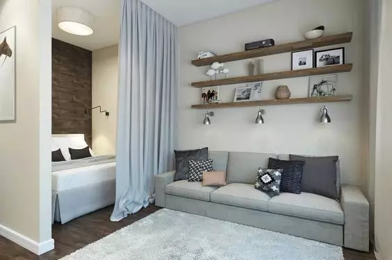 Com combinar la sala d'estar i el dormitori: 11 idees útils i 50 exemples de disseny 10727_60