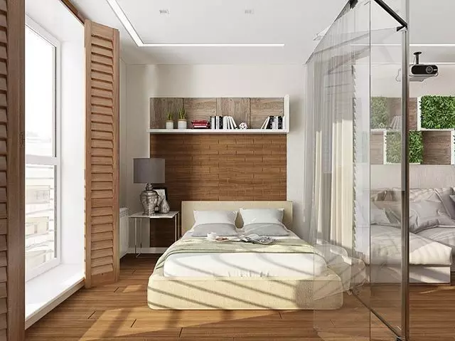 Comment combiner salon et chambre à coucher: 11 idées utiles et 50 exemples de conception 10727_86