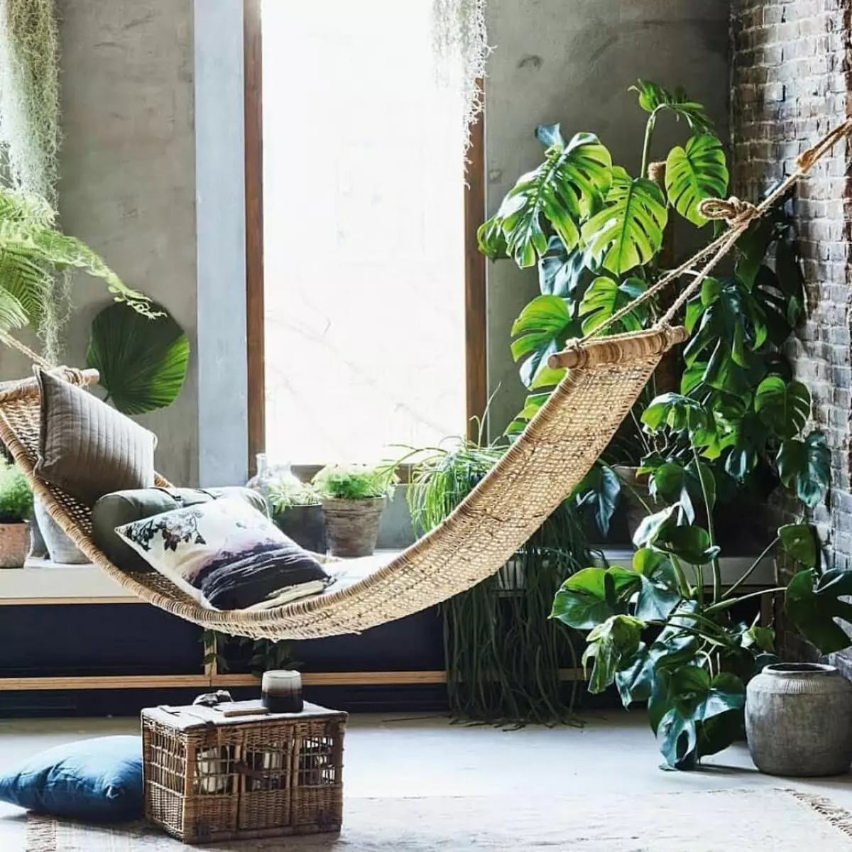 Zona e rekreacionit elegant: Hammock në shtëpi, foto