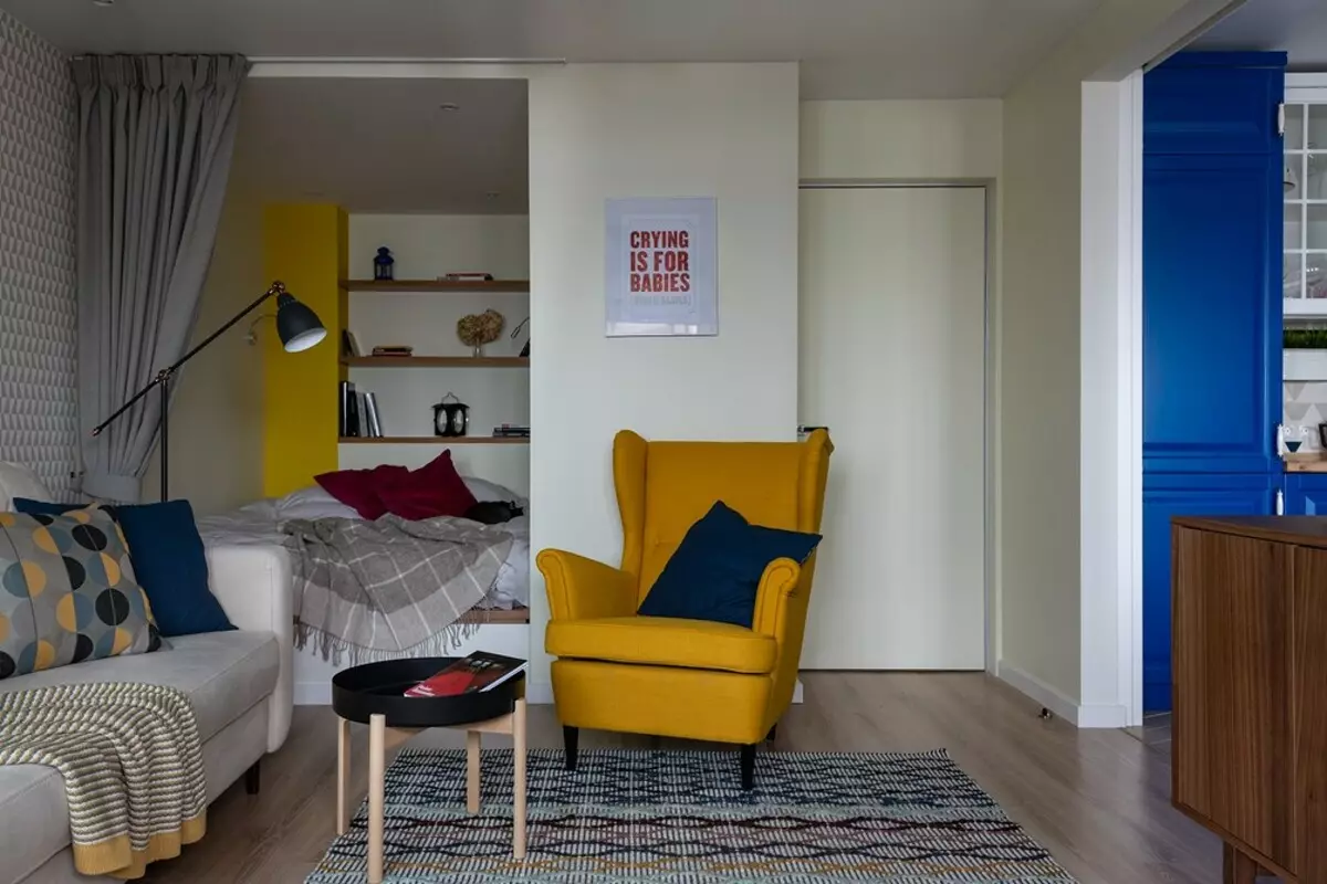 5 exemplos de design inteligente e funcional de apartamento de um quarto 10852_14