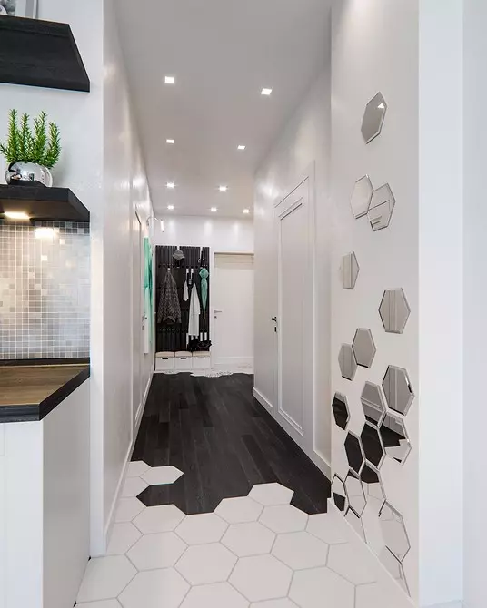 Desain koridor sempit ing apartemen: 6 metode nambah ruang 10854_38
