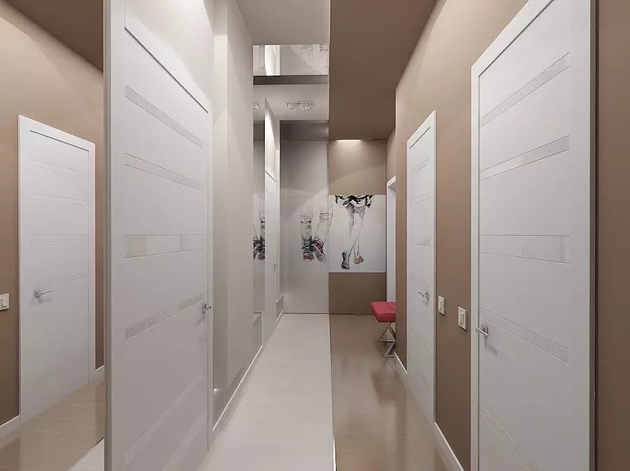 Desain koridor sempit ing apartemen: 6 metode nambah ruang 10854_61