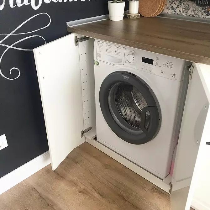 Wo Sie eine Waschmaschine in kleine Größe setzen: 7 intelligente Optionen 10858_25