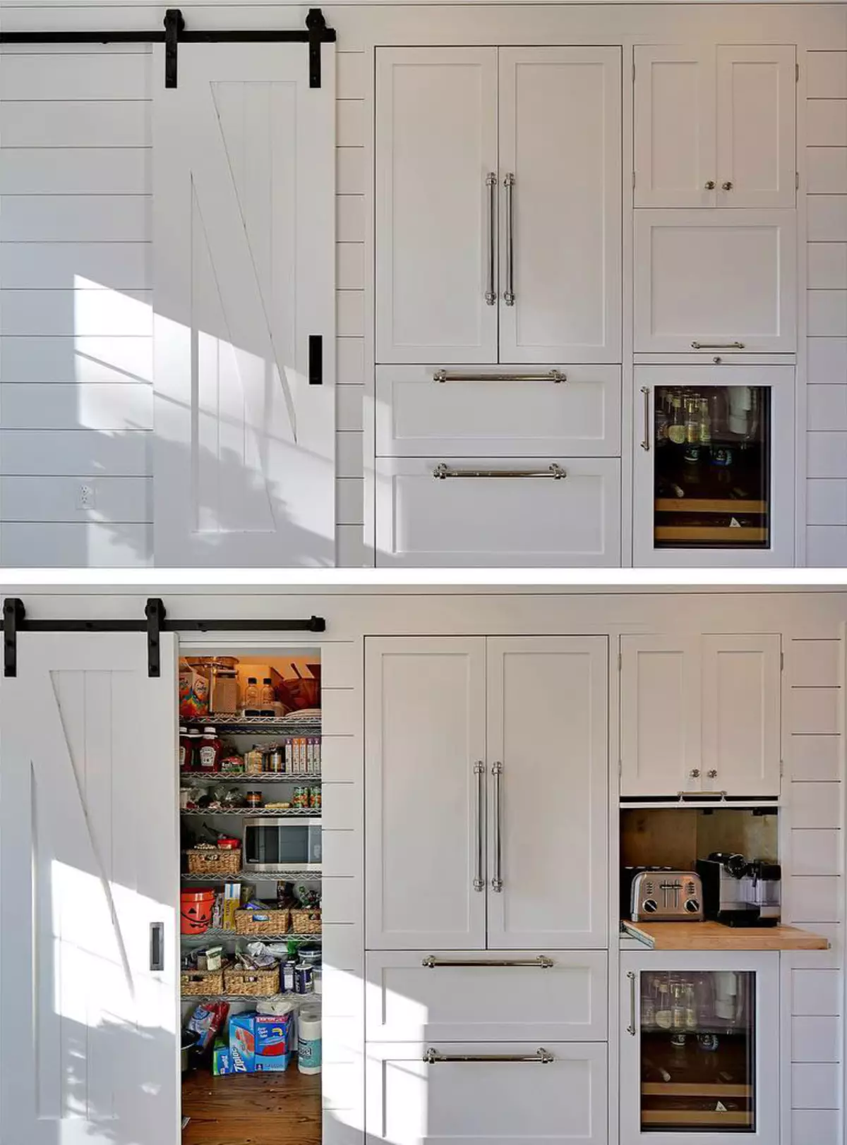 Idea design foto frigorifero in nicchia in cucina