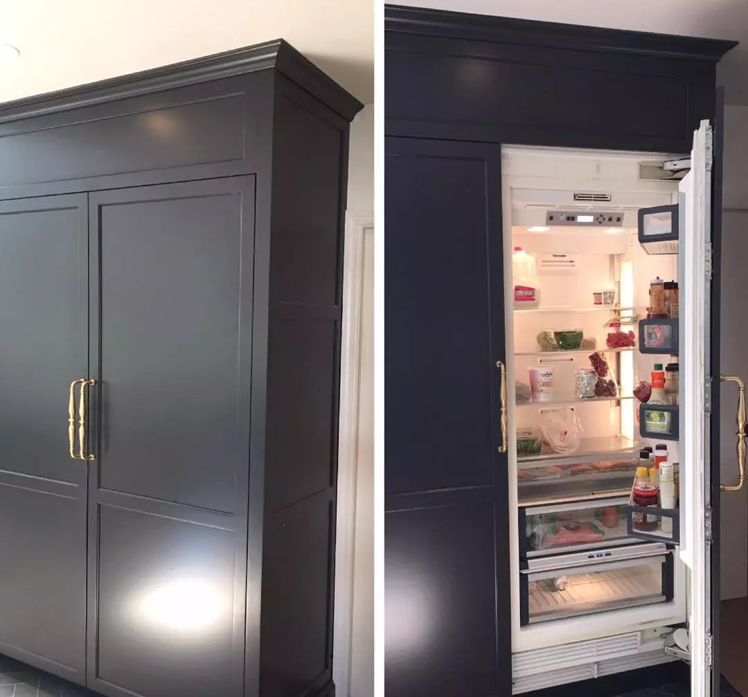 Come nascondere il frigorifero in foto dell'armadio