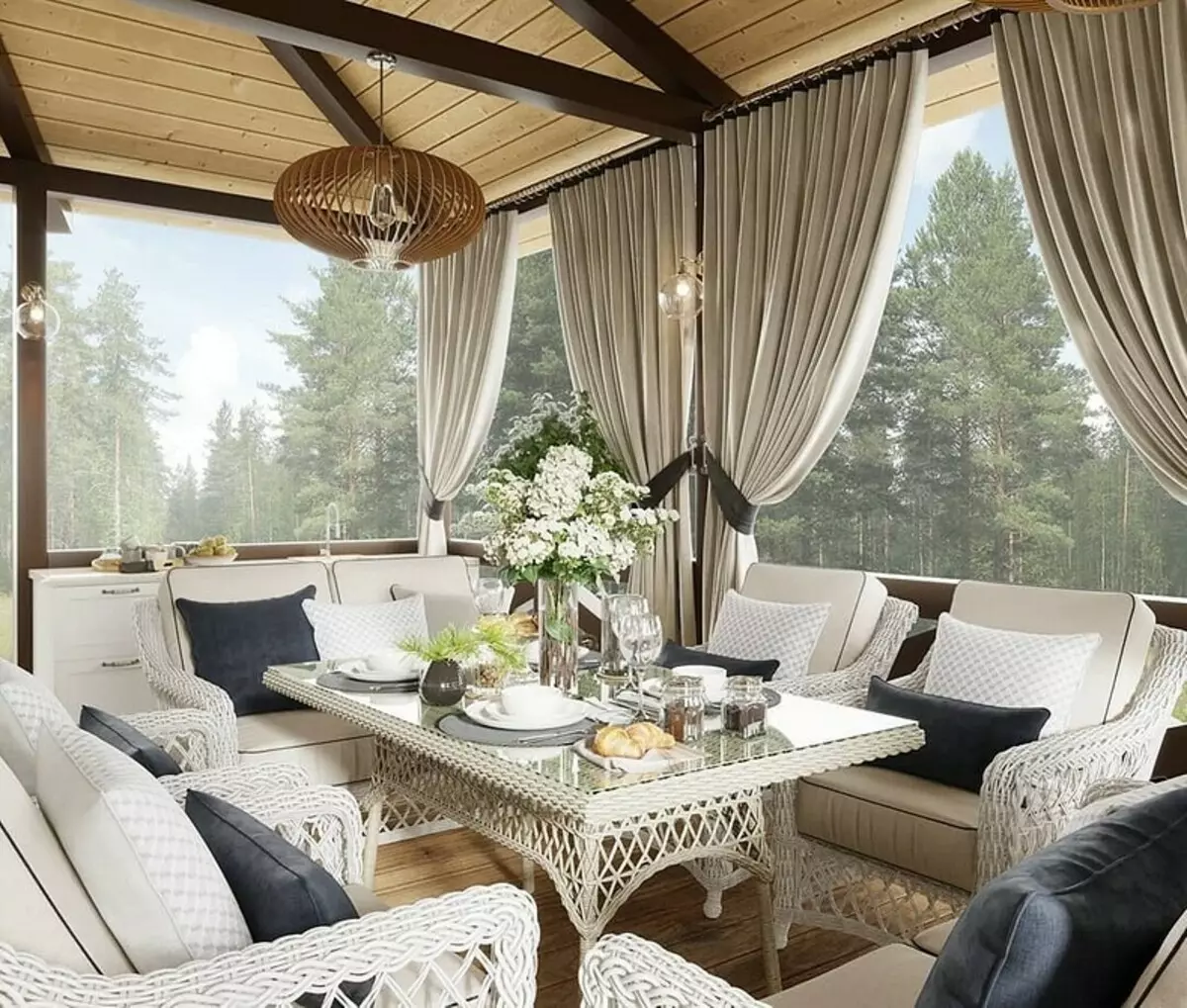 We design the interior of the veranda and terraces in a private house 10873_46
