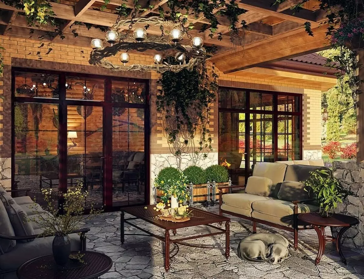 We design the interior of the veranda and terraces in a private house 10873_93