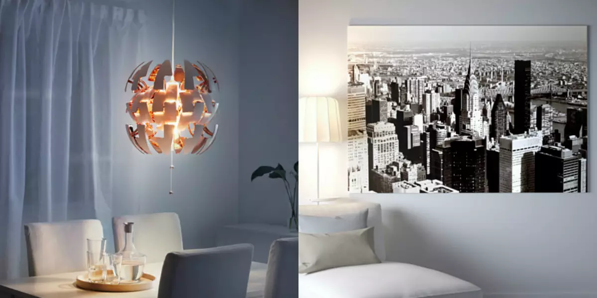 Decor Idea Konsileto Pentrarto Lampo de IKEA en la interno foto